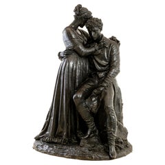 Sculpture “Ugo Foscolo Comforts Italy” Odoardo Tabacchi, Carnelli Foundry, Milan