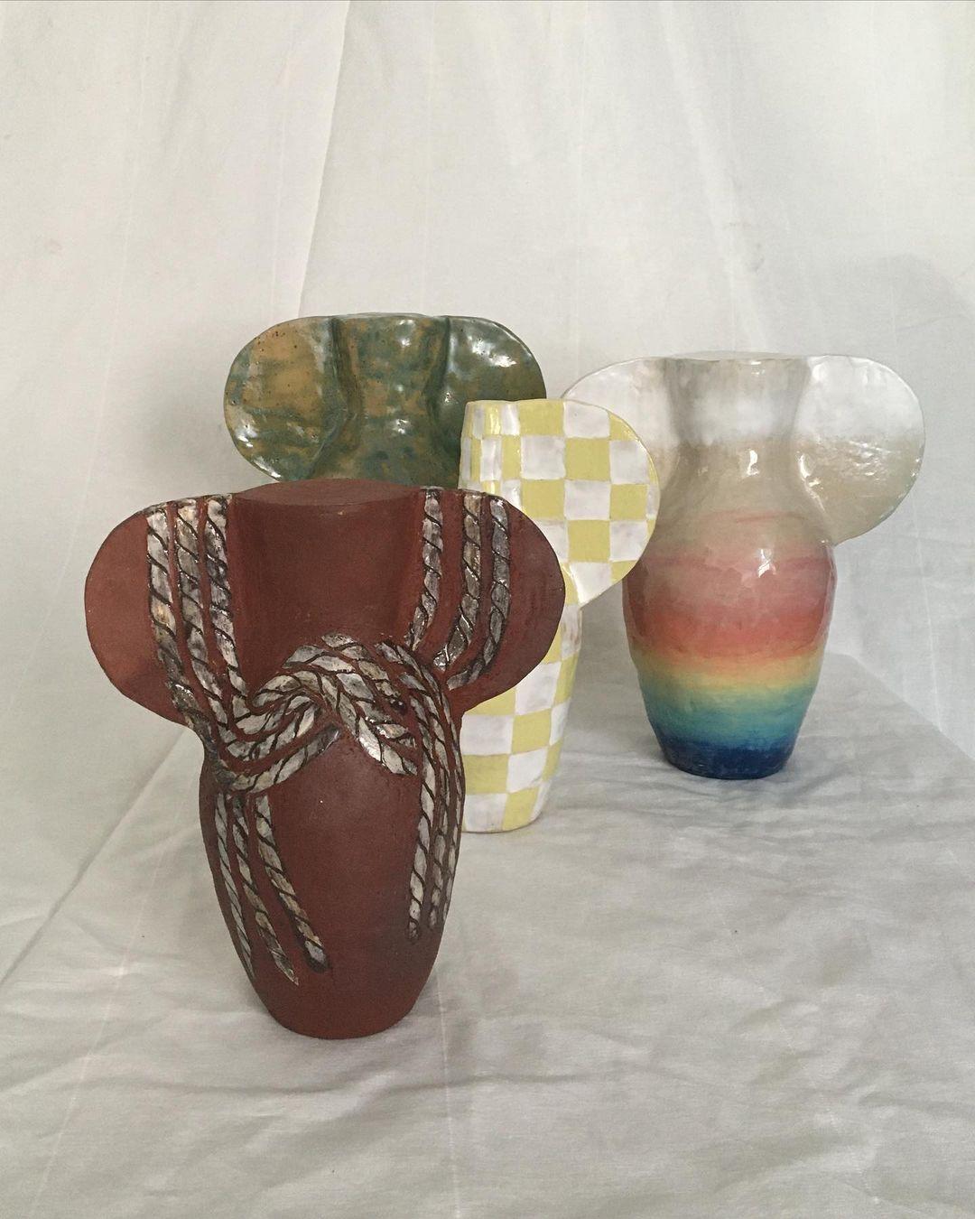 Skulptur-Vase mit Gitter von Maria Lenskjold im Angebot 2