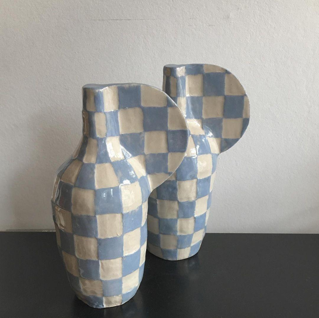 Skulptur-Vase mit Gitter von Maria Lenskjold im Angebot 6
