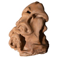 Sculpture Retro Italian anthropomorphic terracotta , Signed Compiani