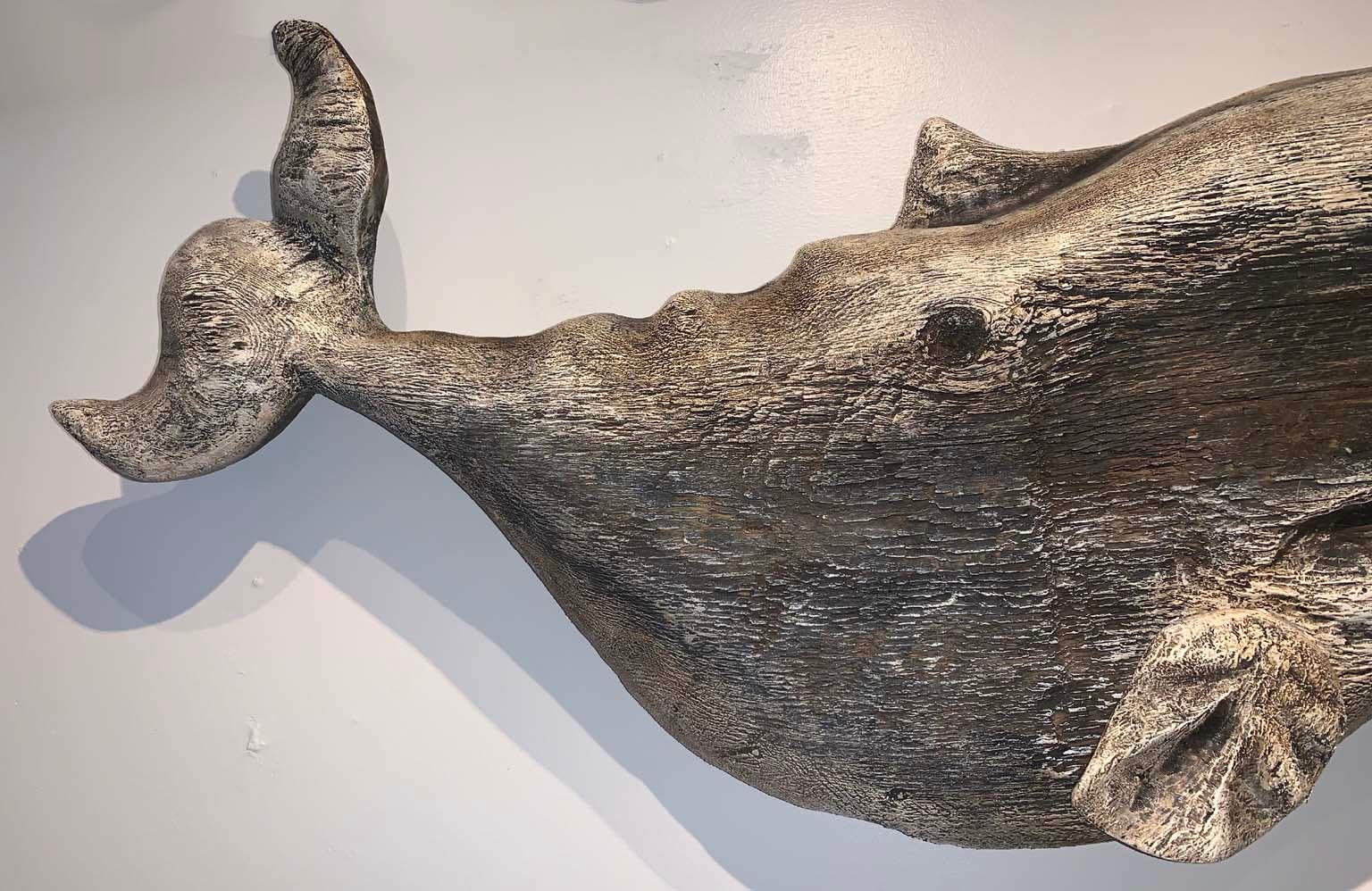 Sculpture Whale Plaque Signed Randy Kolhoff 2
