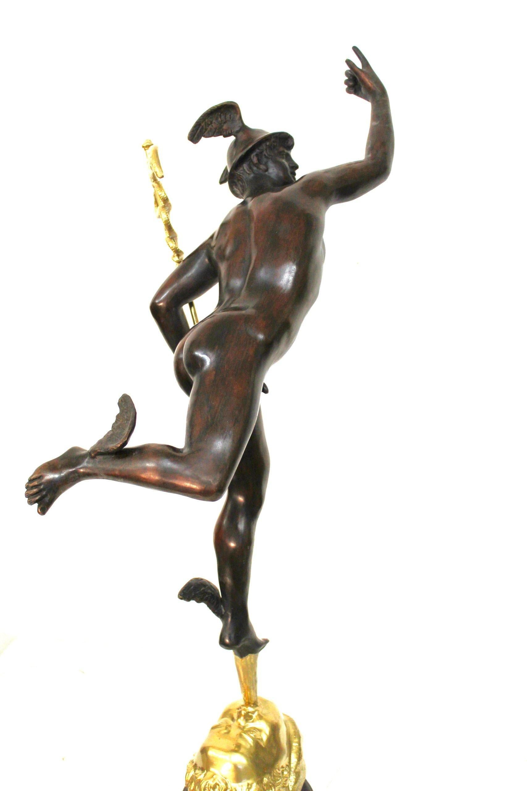 Italian Sculpture, winged Mercury For Sale