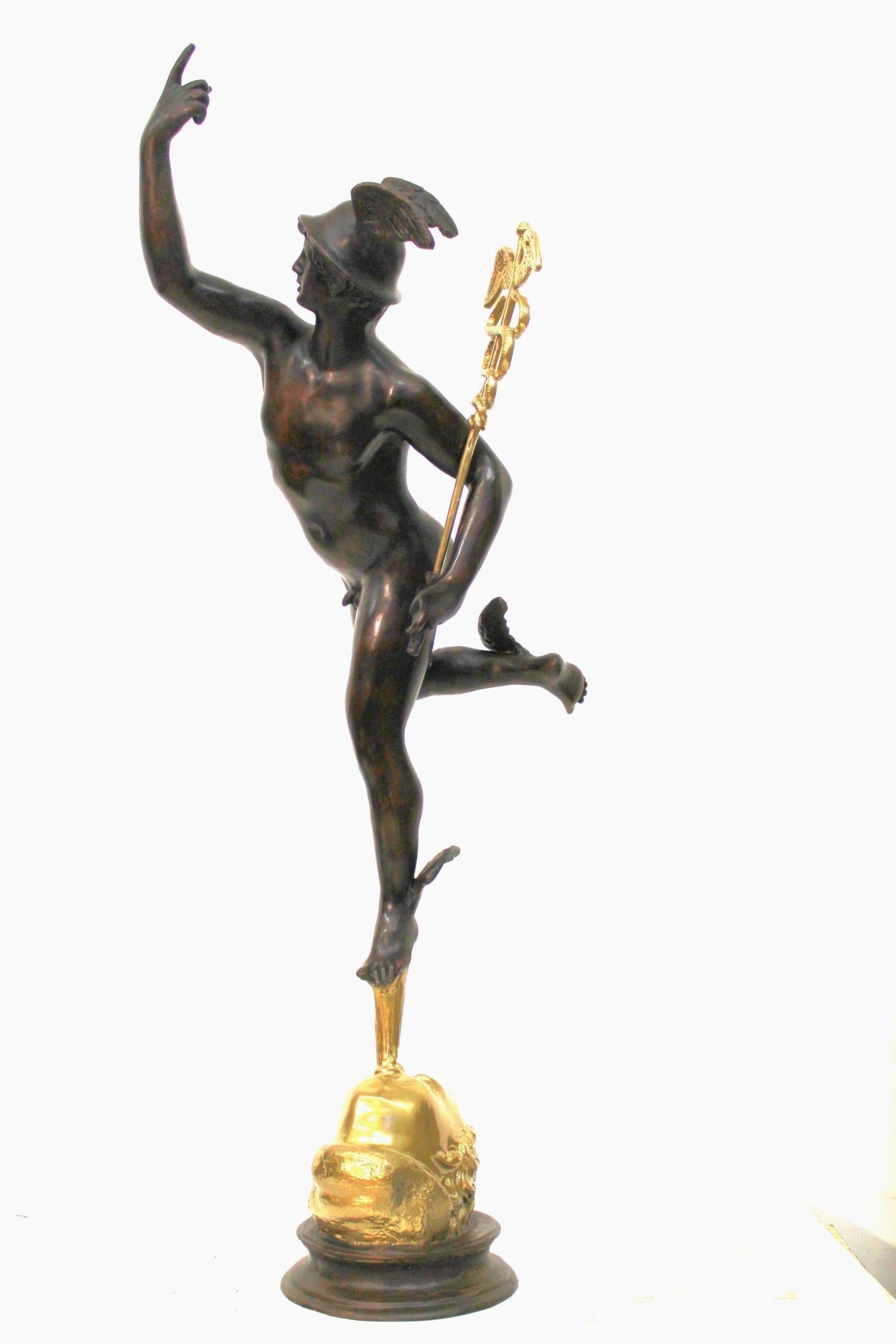 Sculpture, winged Mercury In Good Condition For Sale In Rome, IT