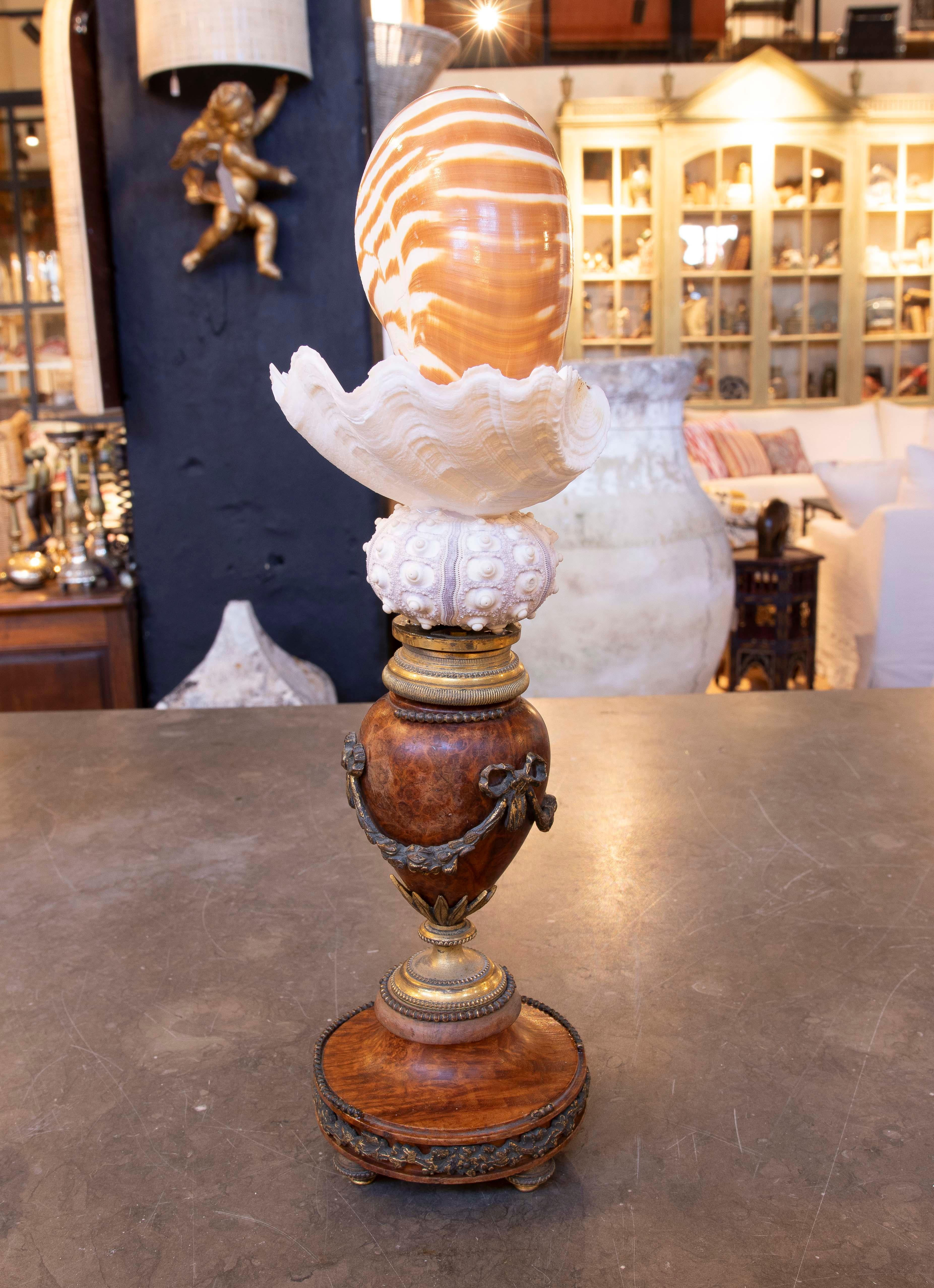 Scultura con conchiglie con base Antique French con bronzo in vendita 1