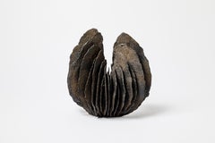 Sculpture with Wings in Black Glazed Stoneware, Jean-Pierre Bonardot, 2022.