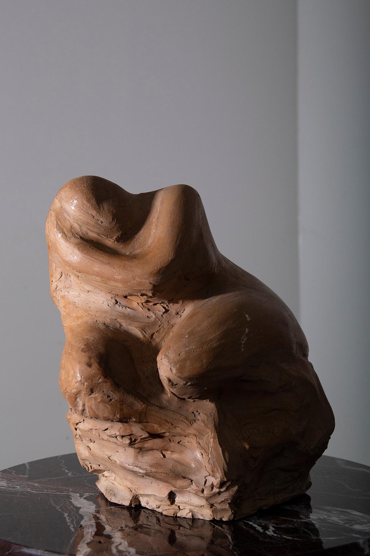 Sculpture italienne anthropomorphe en terre cuite, signée Compiani Bon état - En vente à Milano, IT