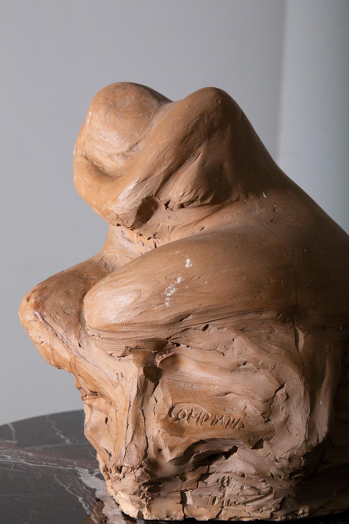 Sculpture italienne anthropomorphe en terre cuite, signée Compiani en vente 2
