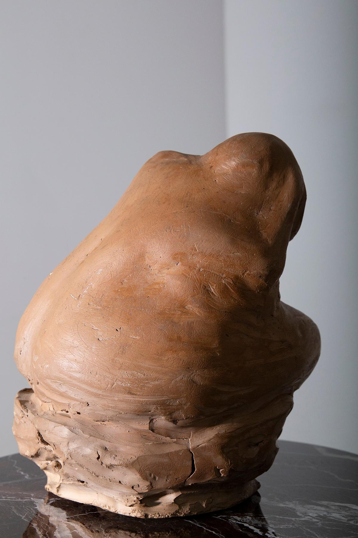 Sculpture italienne anthropomorphe en terre cuite, signée Compiani en vente 3