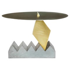 Stone and Metal Sculpture Coffee Table I by Rooms Studio