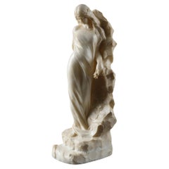 Sculpture "Young woman holding a flower near a rock", Giuseppe Gambogi (1862-193
