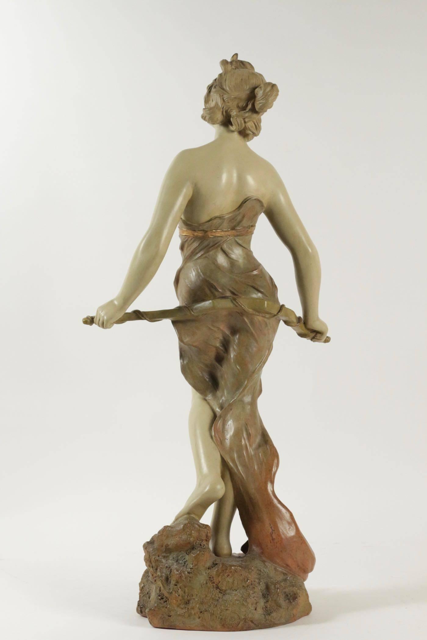 Sculpture, Terracotta, 1900, Statue Representing Diane Chasseresse 1