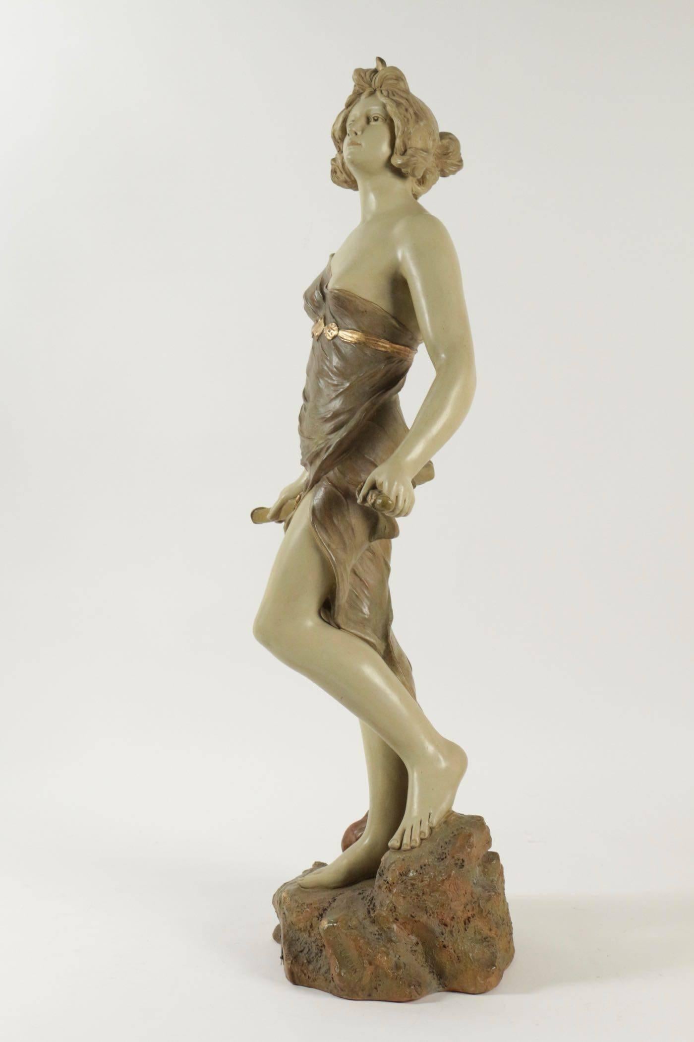 Sculpture, Terracotta, 1900, Statue Representing Diane Chasseresse 2