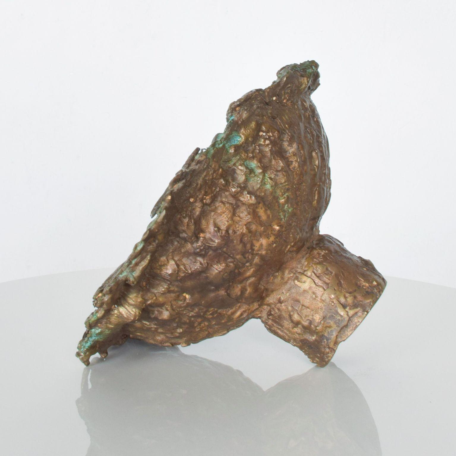 Sculptured Brutalist Bronze Pedestal Bowl Inspired by Style of Giacometti France 5