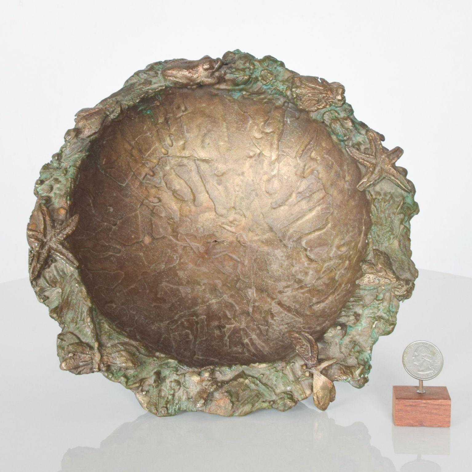 Sculptured Brutalist Bronze Pedestal Bowl Inspired by Style of Giacometti France 4