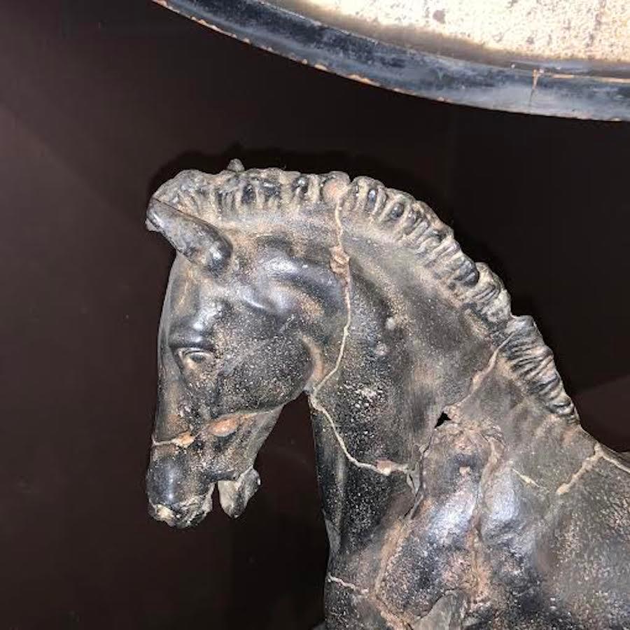 Sculptured Classic Greek Style Horse Statue, Thailand, Contemporary In New Condition In New York, NY
