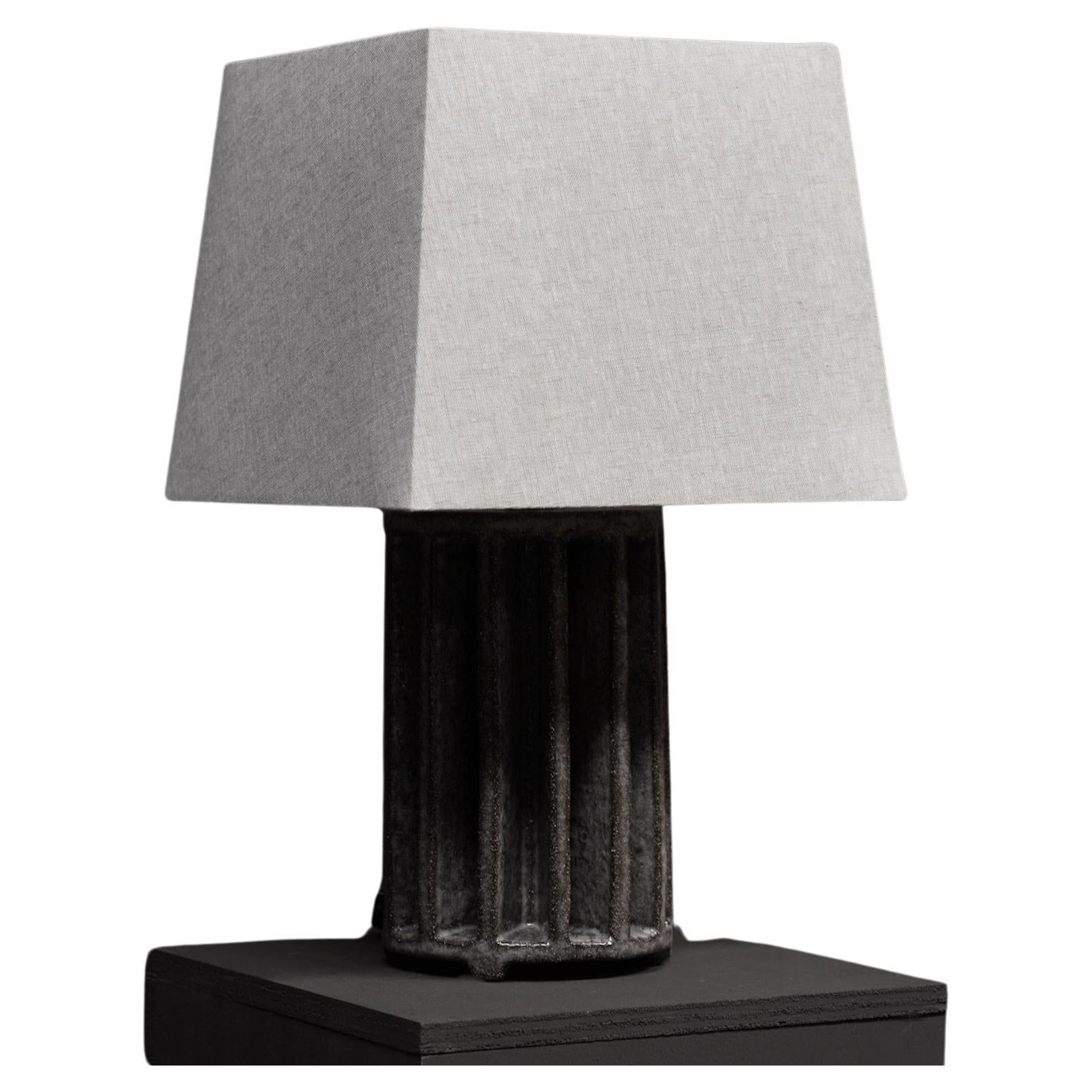 Sculptured “I” Ceramic Table Lamp    For Sale