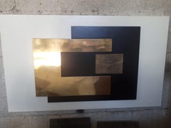 Sculptured Panel, Laminate and Brass, circa 1970, Italy