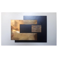 Sculptured Panel, Laminate and Brass, circa 1970, Italy