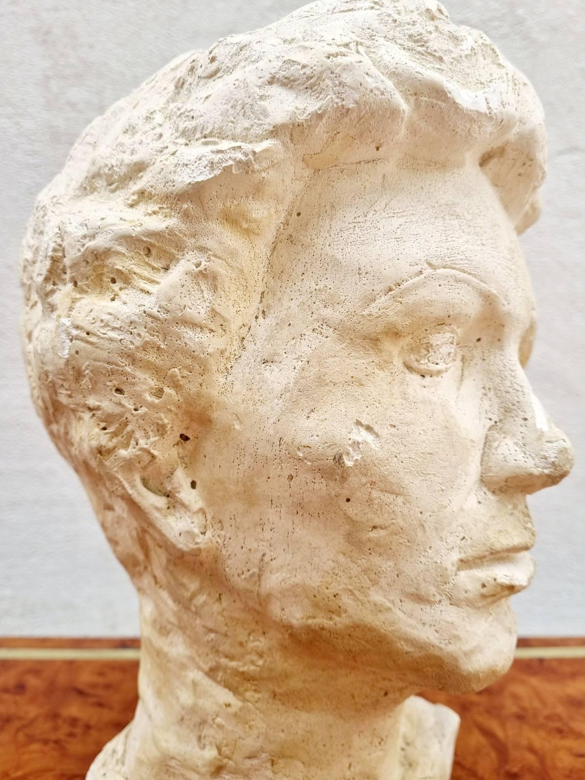 Cabeza femenina modelada en escayola, Italia años 50 Italiano en venta