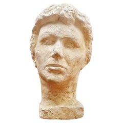 Sculptured Plaster Female Modelled Head, Italy 50s