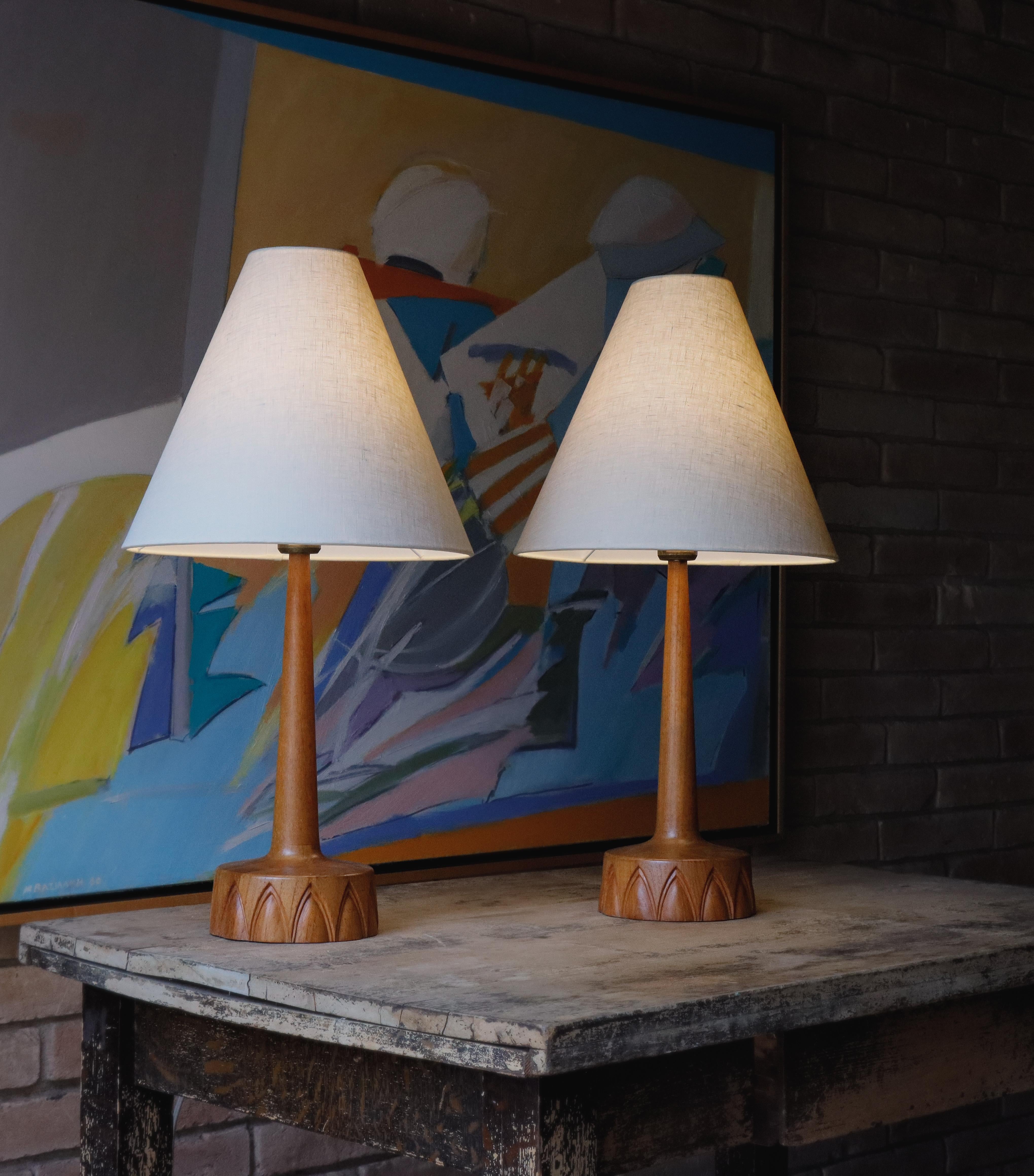 Pair of Sculptured Table Lamps by AB Tranås Stilarmatur, Sweden, 1960s For Sale 2
