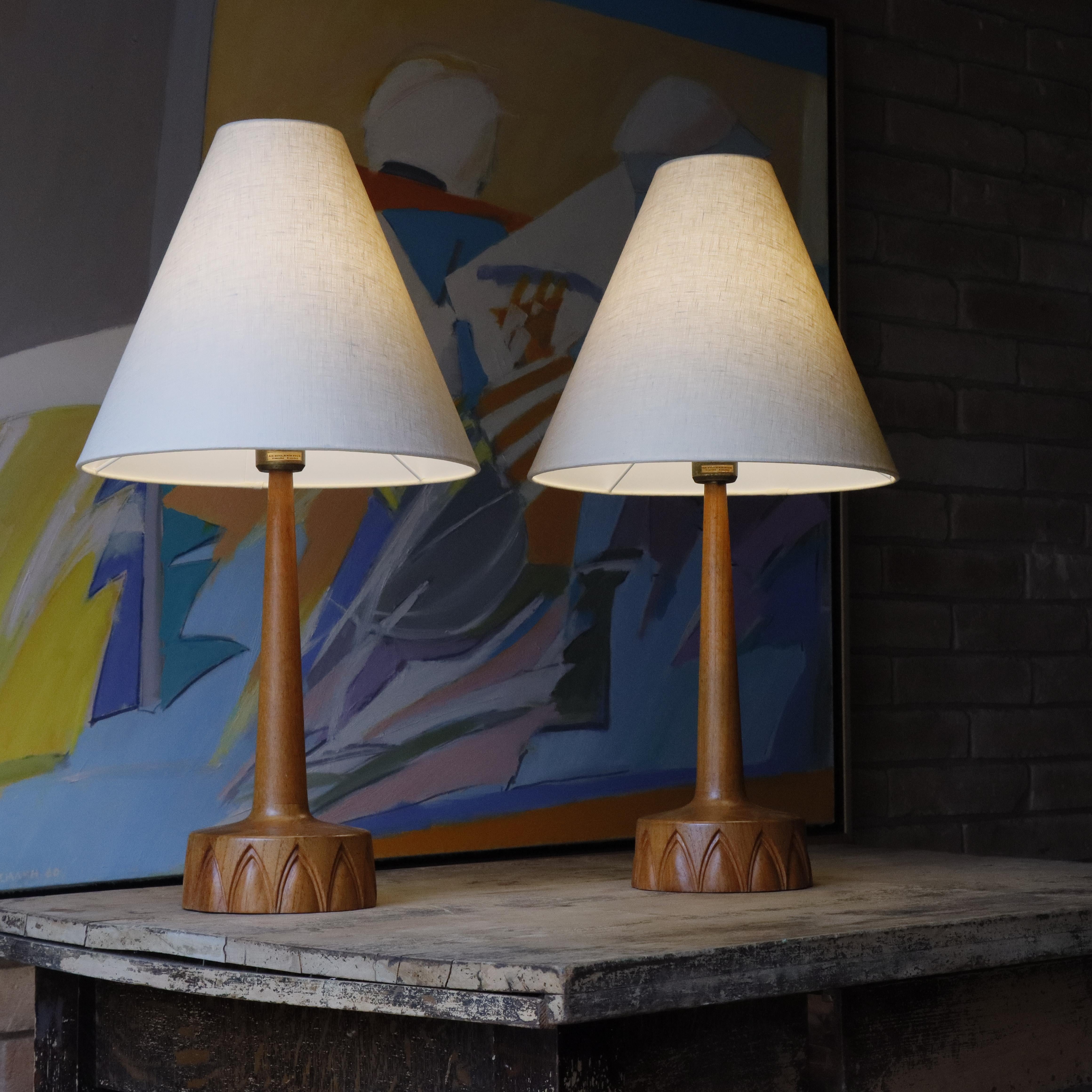 Pair of Sculptured Table Lamps by AB Tranås Stilarmatur, Sweden, 1960s For Sale 3