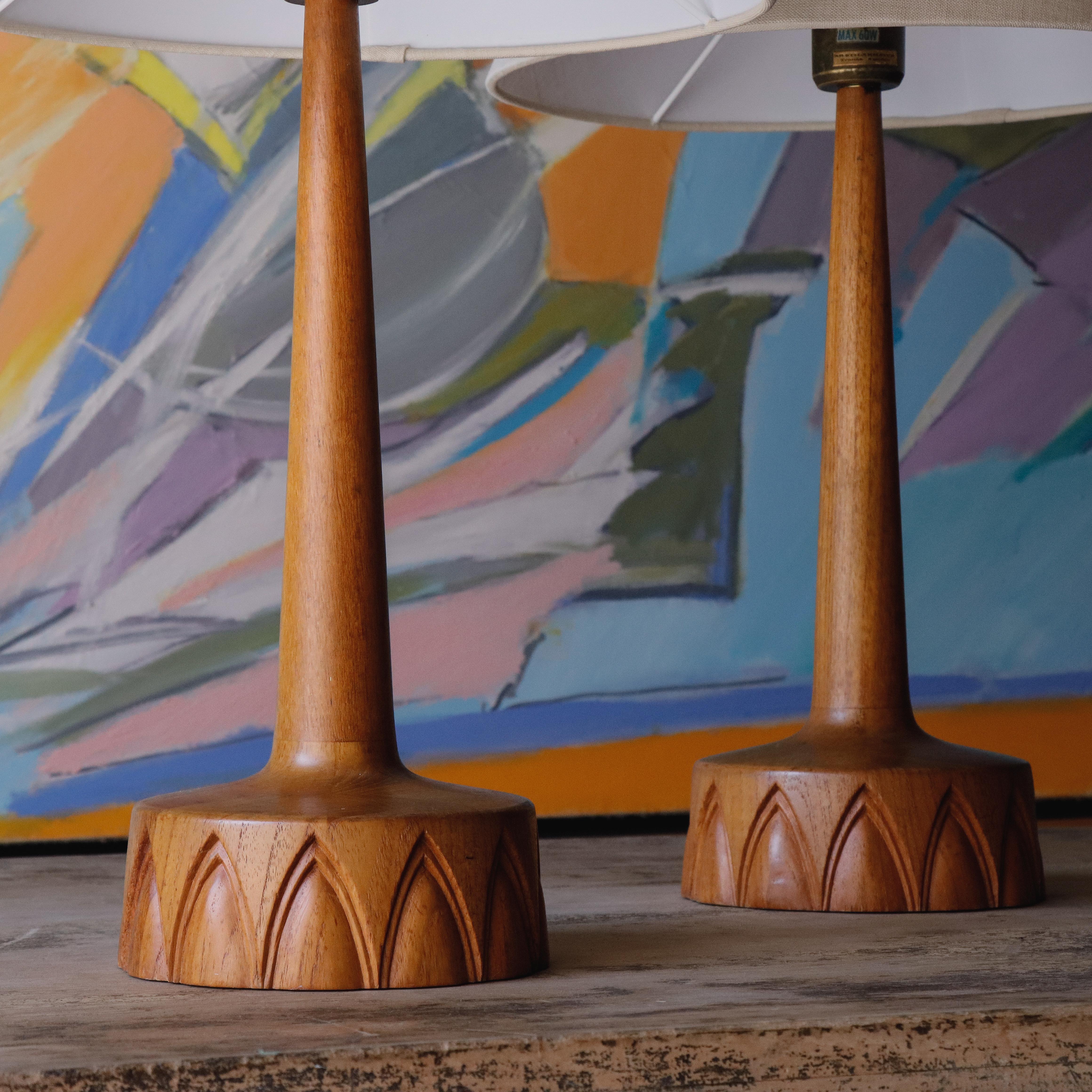 Mid-Century Modern Pair of Sculptured Table Lamps by AB Tranås Stilarmatur, Sweden, 1960s For Sale