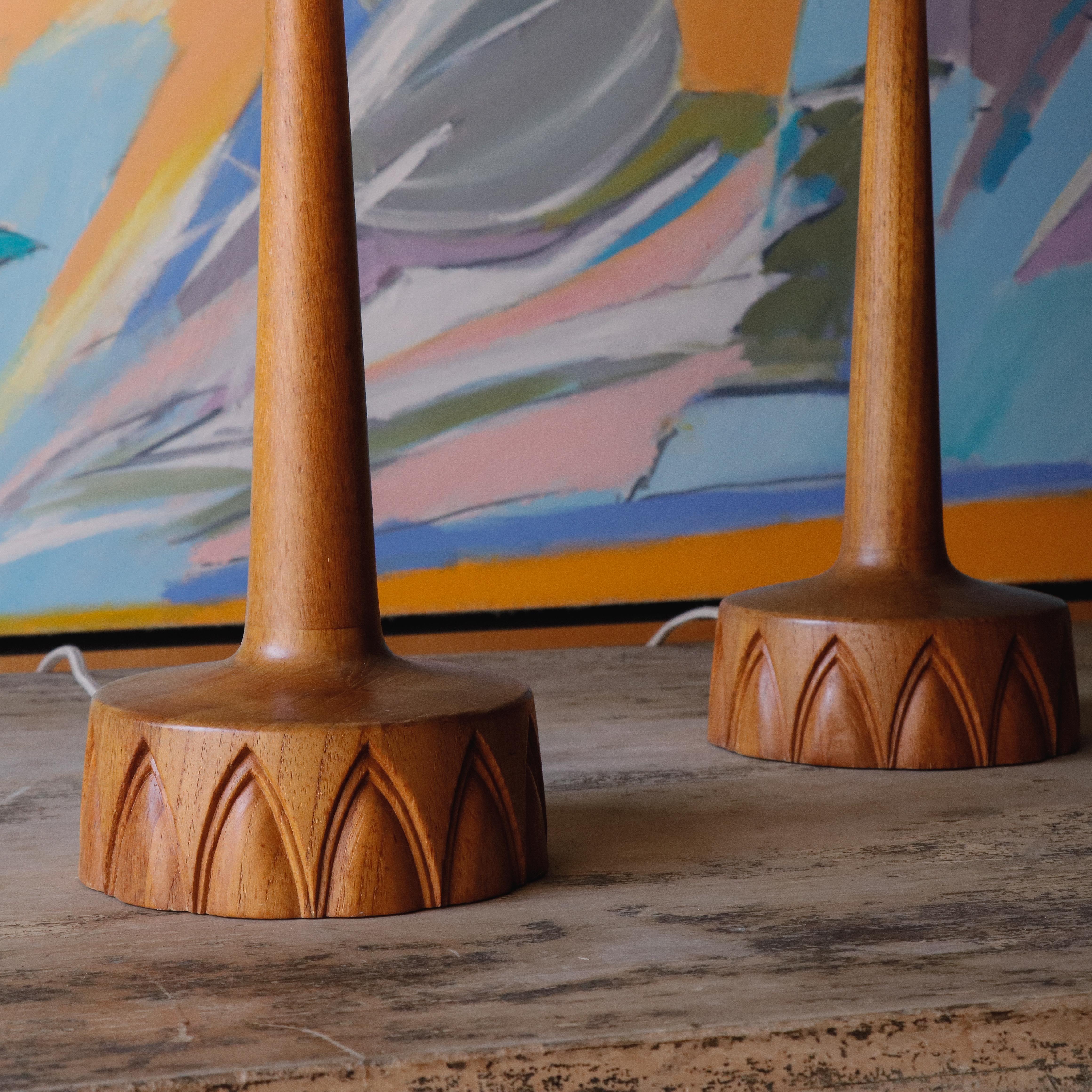 Danish Pair of Sculptured Table Lamps by AB Tranås Stilarmatur, Sweden, 1960s For Sale