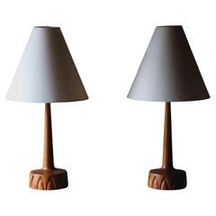 Pair of Sculptured Table Lamps by AB Tranås Stilarmatur, Sweden, 1960s
