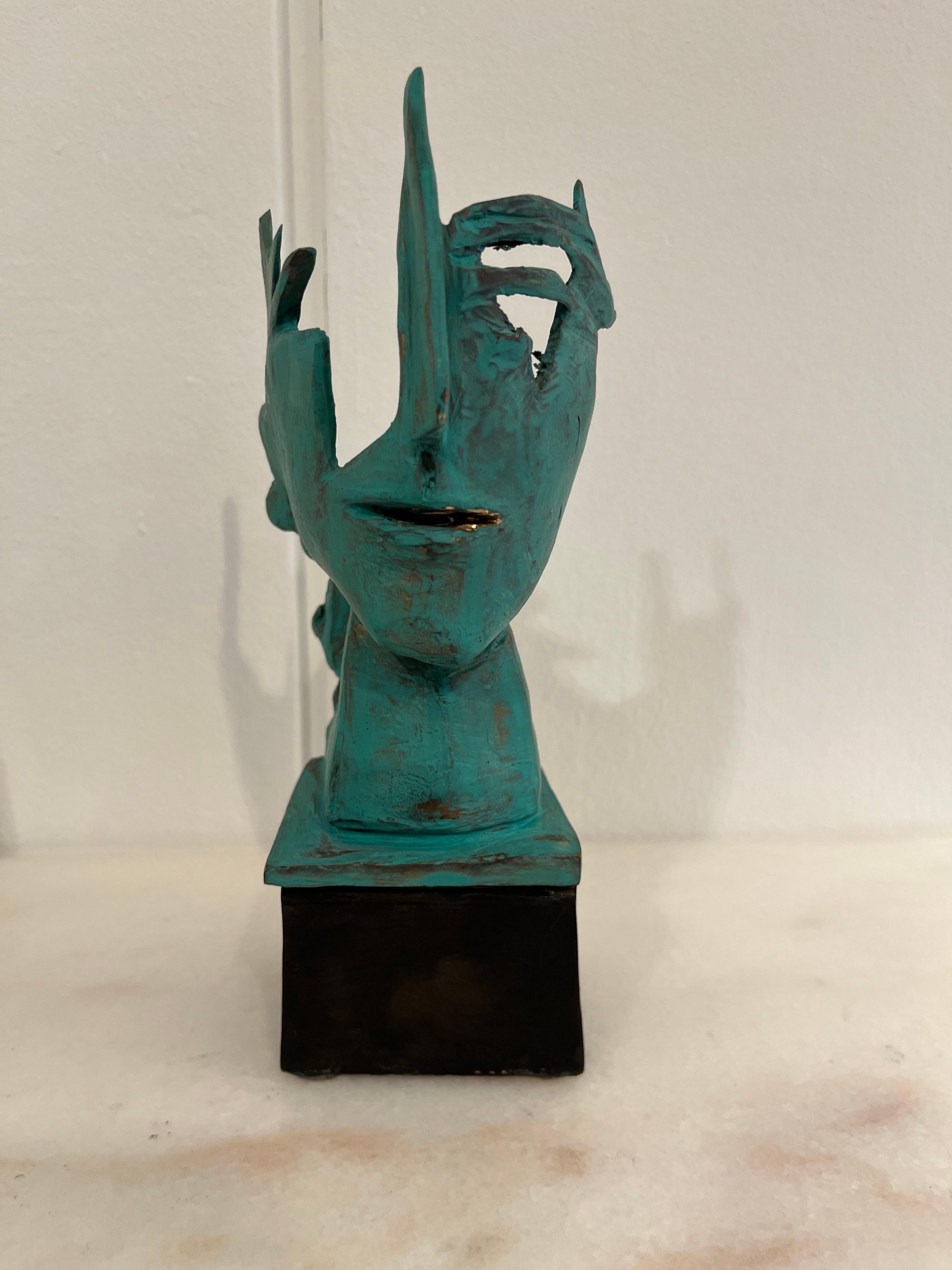 Skulpturen, Bronze-Gesichter von Anna Stein  im Angebot 3