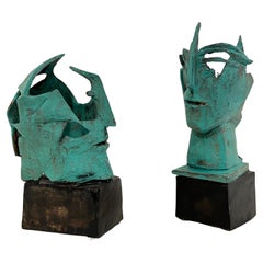 Sculptures, Bronze Faces by Anna Stein 