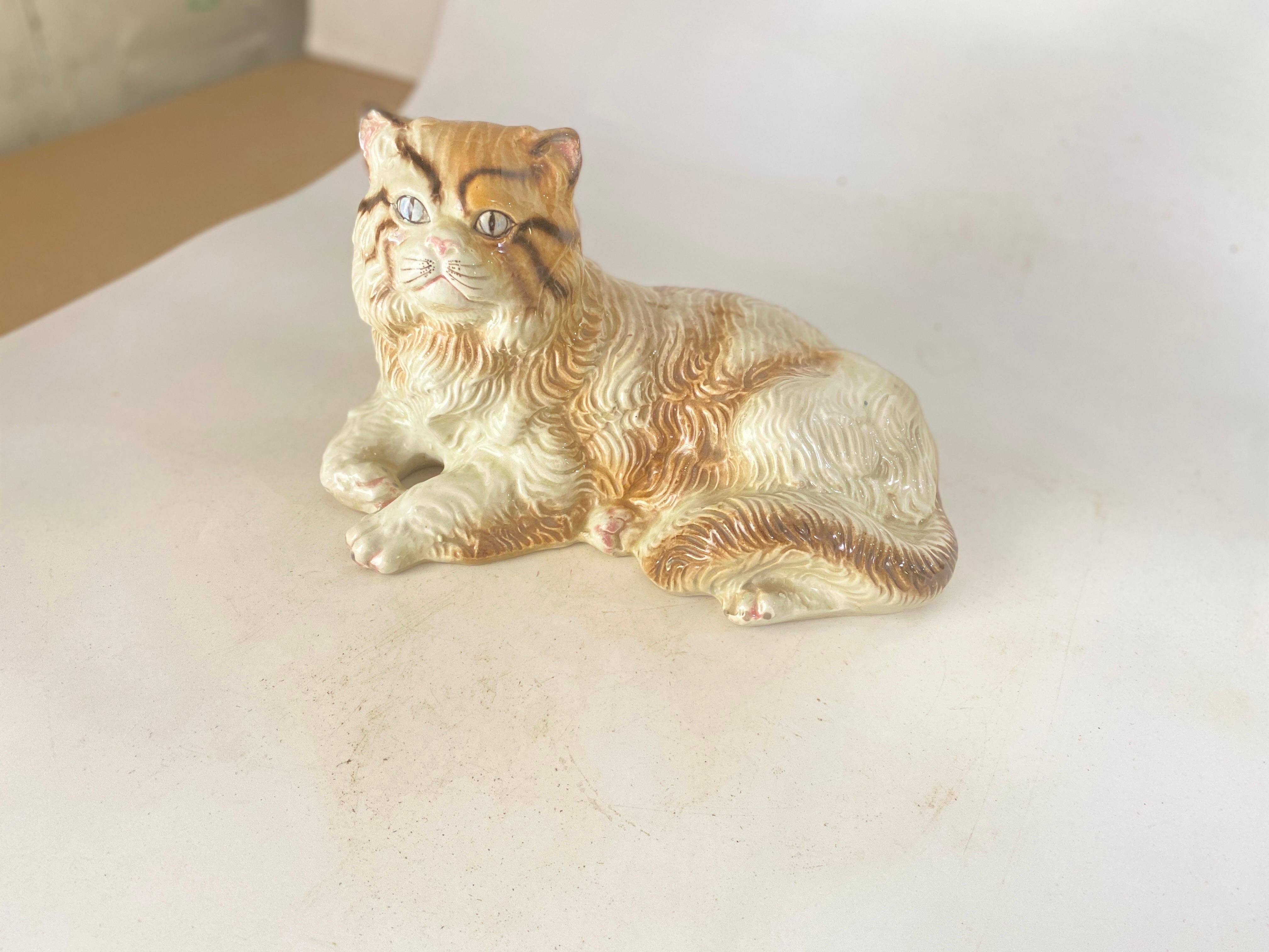 Sculptures of Larges Cats Italian Ceramic  from the 1970s Set of 2 For Sale 4