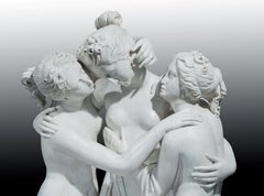 Sculpteur italien de la fin du XIXe siècle "Les trois grâces (par Antonio Canova)".