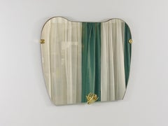 Scultpural Brass Hand Mid-Century Wall Mirror, Italy, 1950s