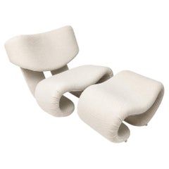 “Scultura 190” Lounge Chair and Ottoman by Vittorio Introini for Saporiti Italia