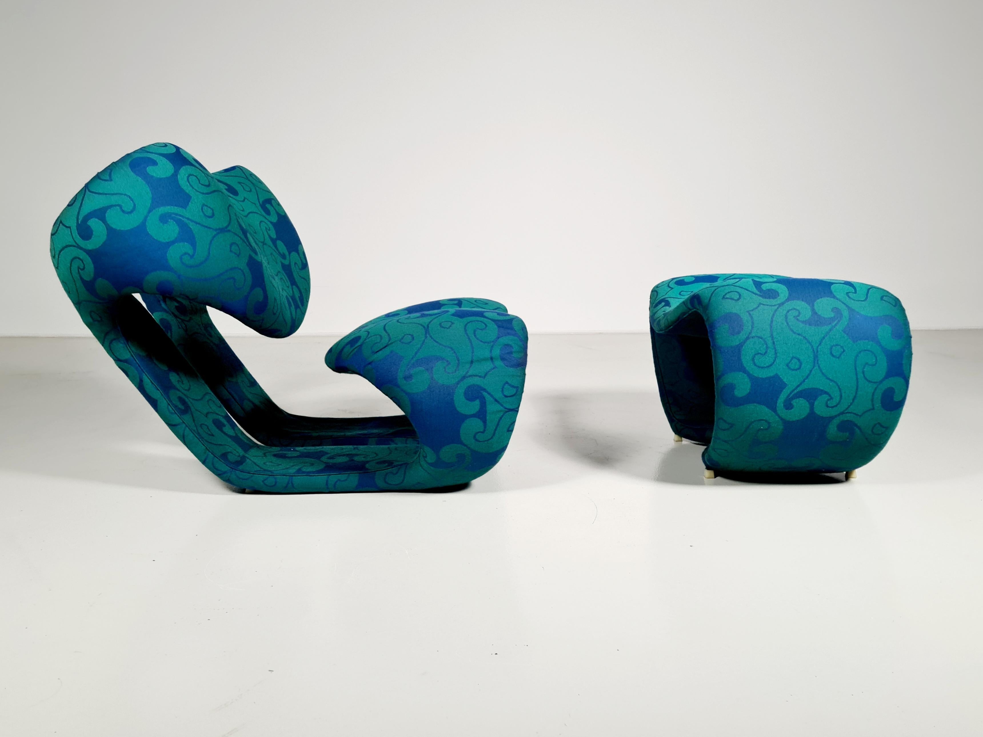 Scultura 190 Lounge Chair with Ottoman by Vittorio Introini for Saporiti, 1970s In Good Condition For Sale In amstelveen, NL