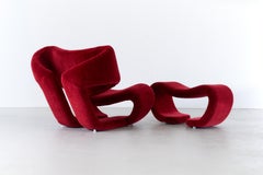 Scultura 190 Lounge Chair with Ottoman by Vittorio Introini for Saporiti
