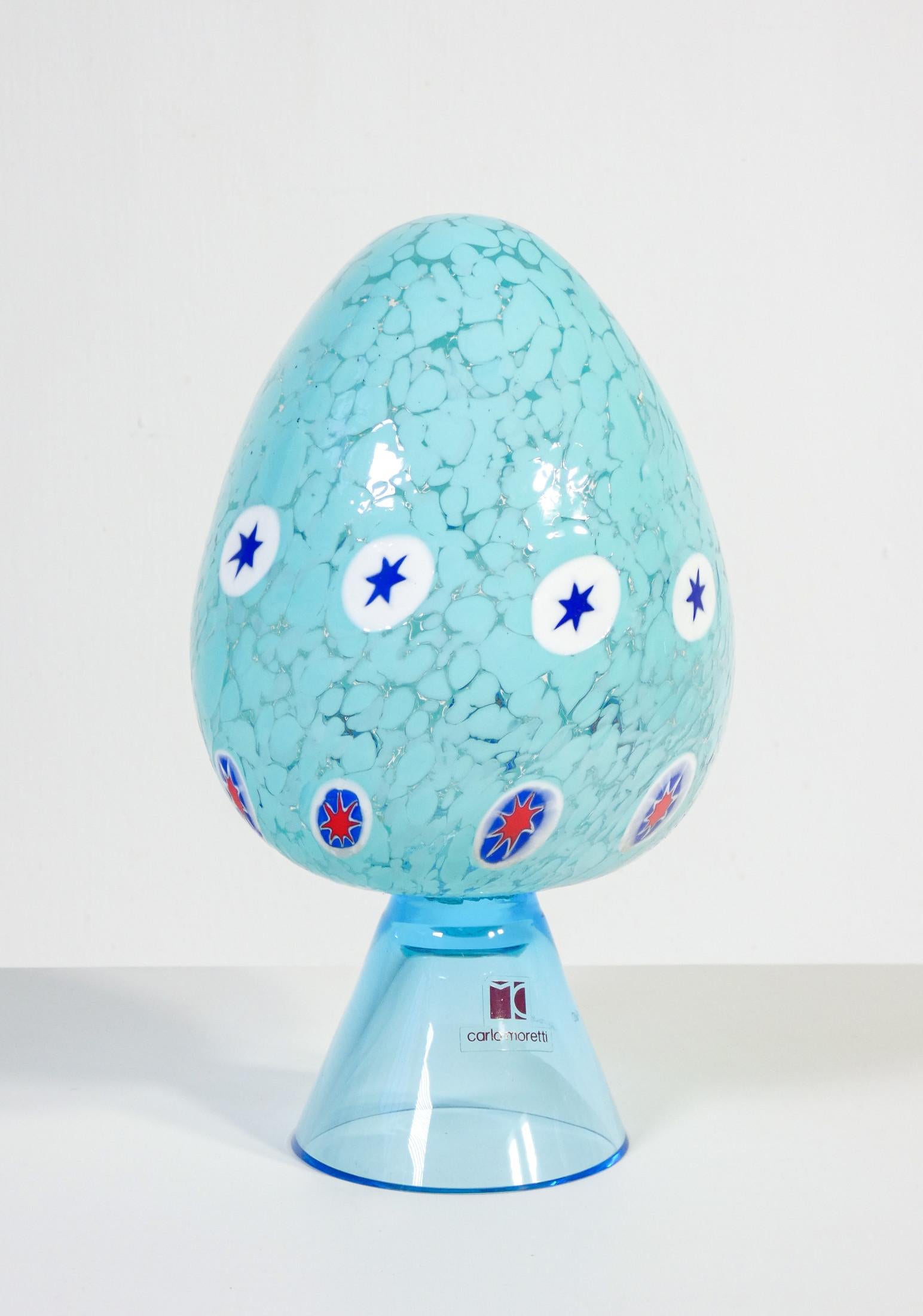 Egg Sculpture
blown glass
signed Carlo MORETTI.

ORIGIN
Italy

PERIOD
1970s

MARK
Charles MORETTI
Established in 1958 by brothers Carlo and Giovanni Moretti, it is a unique event in the glass island. It summarizes the characteristics of
