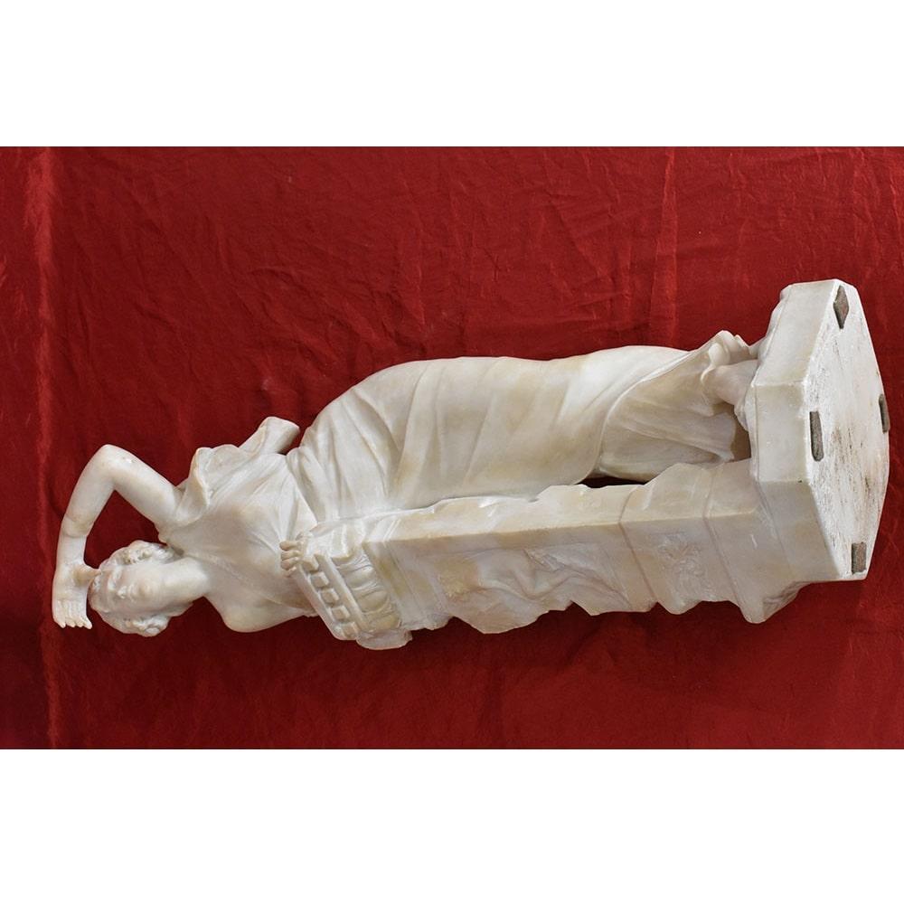 Sculpture féminine ancienne en albâtre, Giuseppe Gambogi Sculpteur italien, 19e. en vente 2