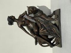 Sculpture, bronze Ariane chevauchant une panthère, 20e siècle