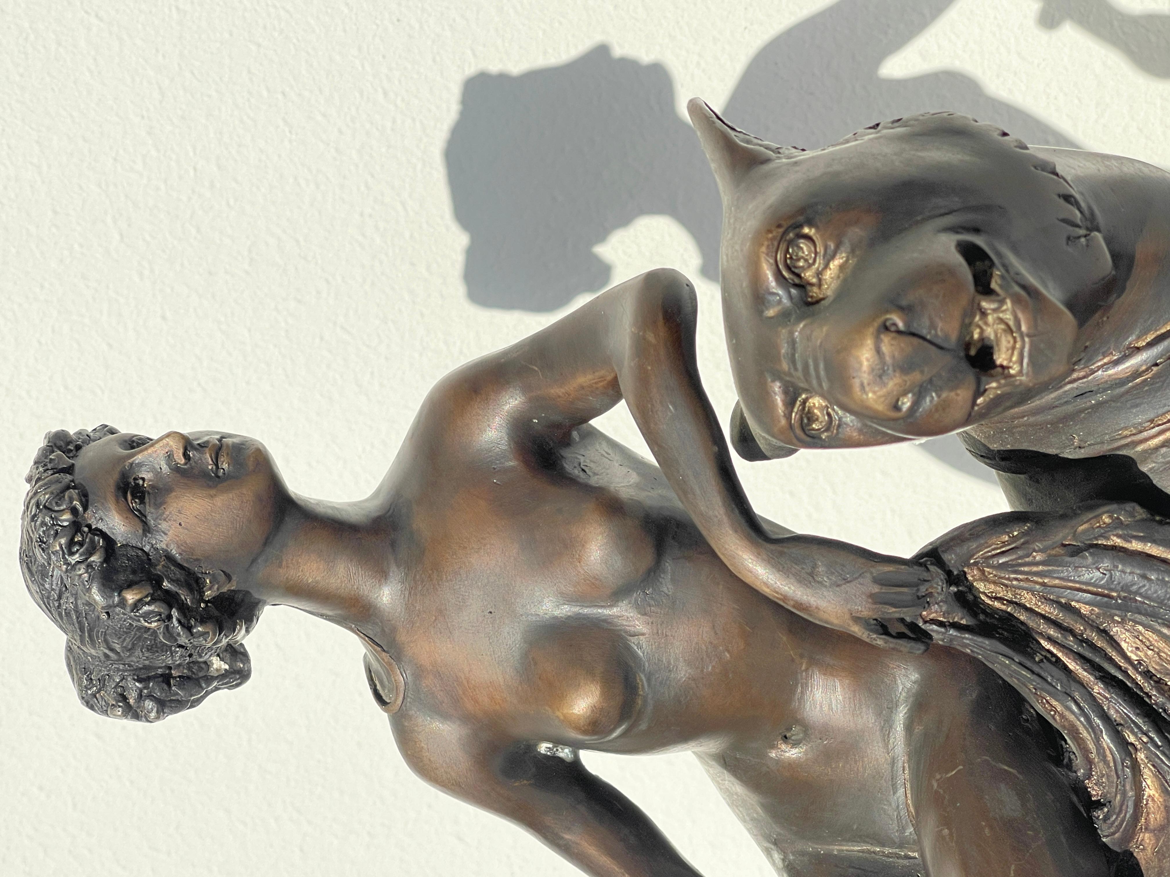 20th Century Scultura, Arianna in bronzo che cavalca una pantera, XX secolo in vendita