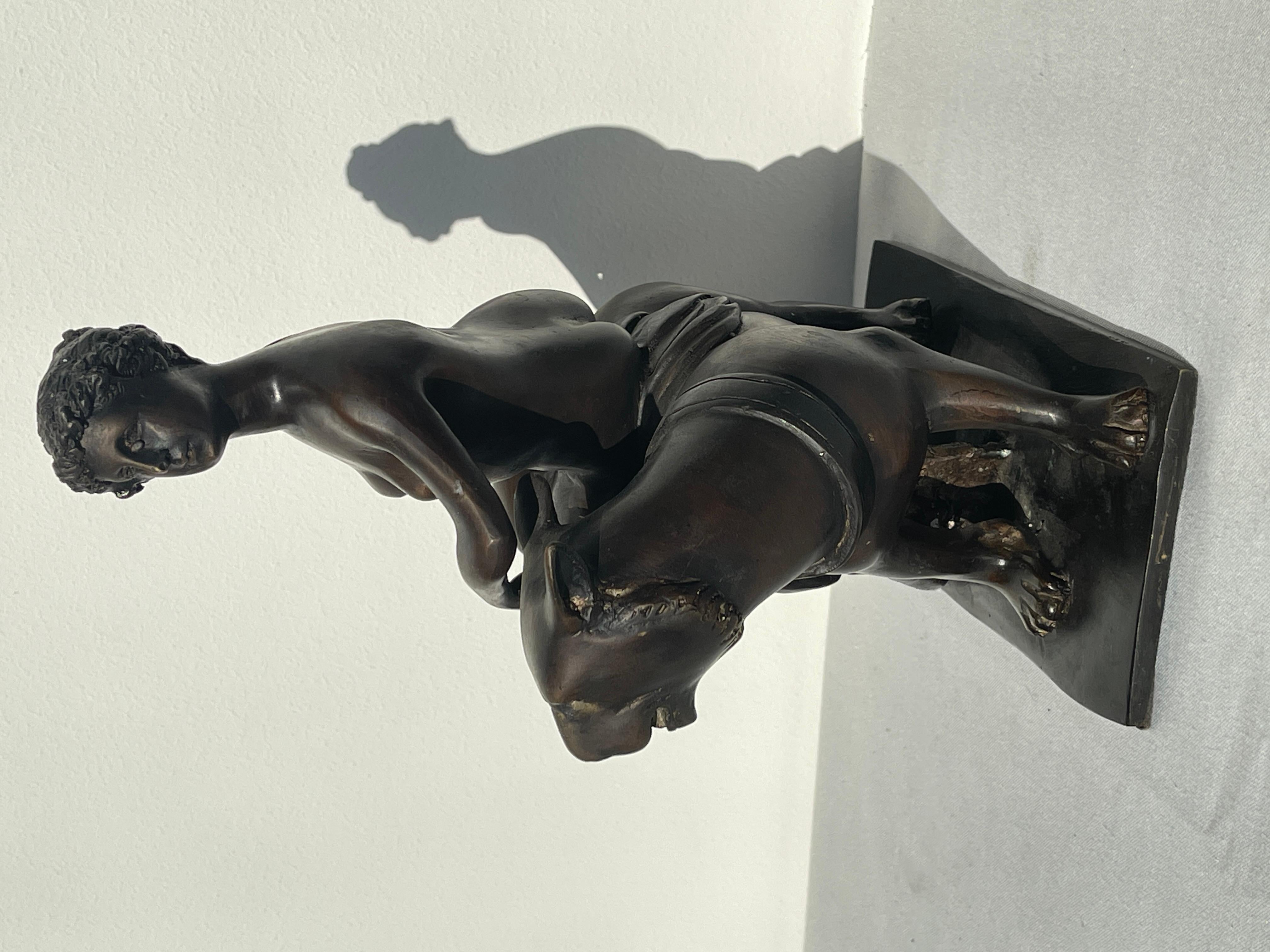 Bronzo Scultura, Arianna in bronzo che cavalca una pantera, XX secolo in vendita