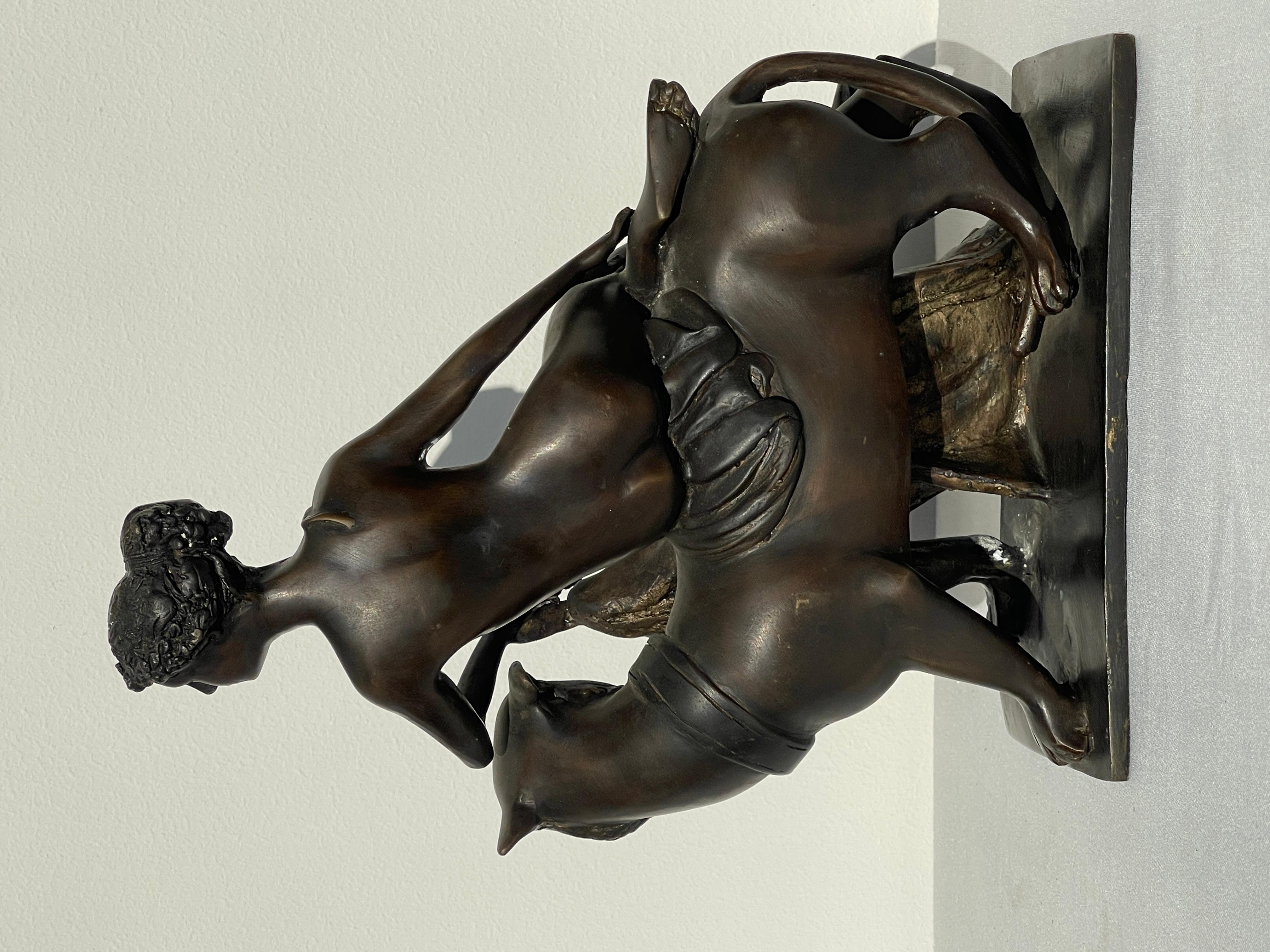 Scultura, Arianna in bronzo che cavalca una pantera, XX secolo in vendita 2