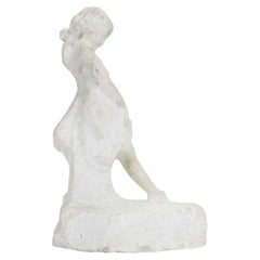 Bambina in Marmo Bianco Scultura Art Deco Firmata Prendoni Attilio 1920 circa