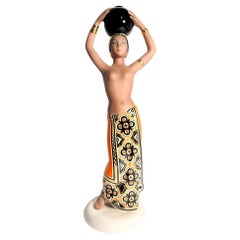 Scultura Art Deco "Dihula" in Ceramica di C.I.A. Manna Anni 40