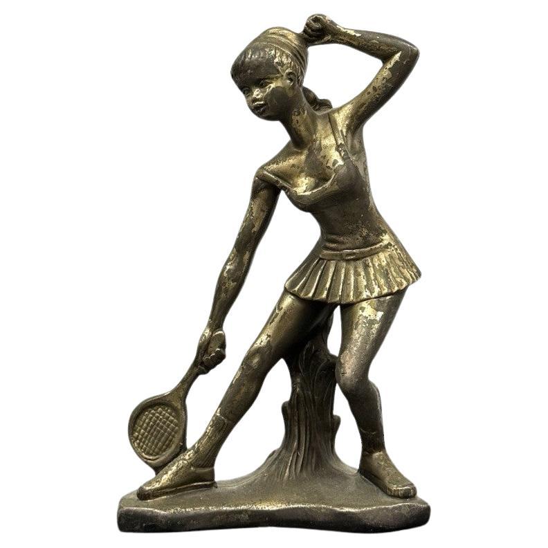 Scultura Art Decó Giovane Tennista Anni ‘50 Design Bronze in vendita