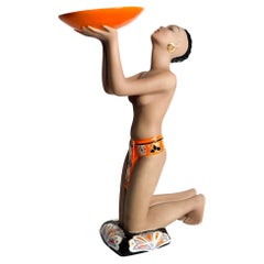 Scultura Art Dèco "Offerta" in Ceramica di C.I.A. Manna Anni 40