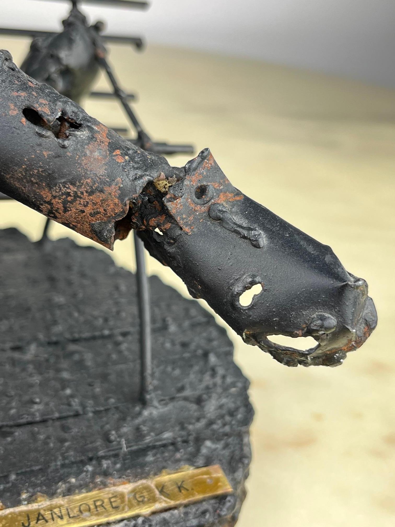 Large Iron Brutalist Sculpture by the Artist Janlorè G. K. K. 1970s In Good Condition For Sale In Palermo, IT