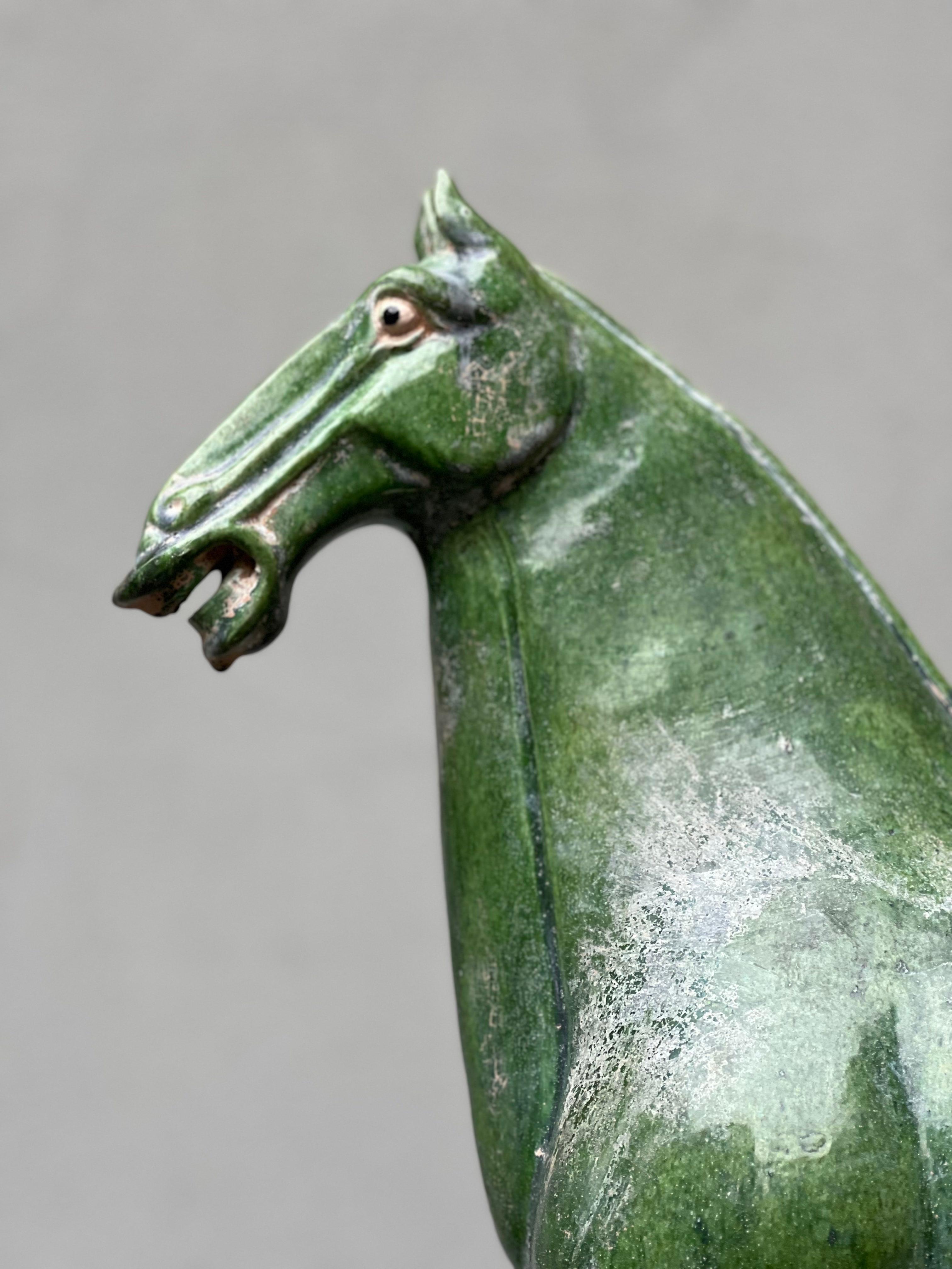 Scultura Cavallo Terracotta Cinese Smaltato, Anni 50, Horse, Sculpture For Sale 3