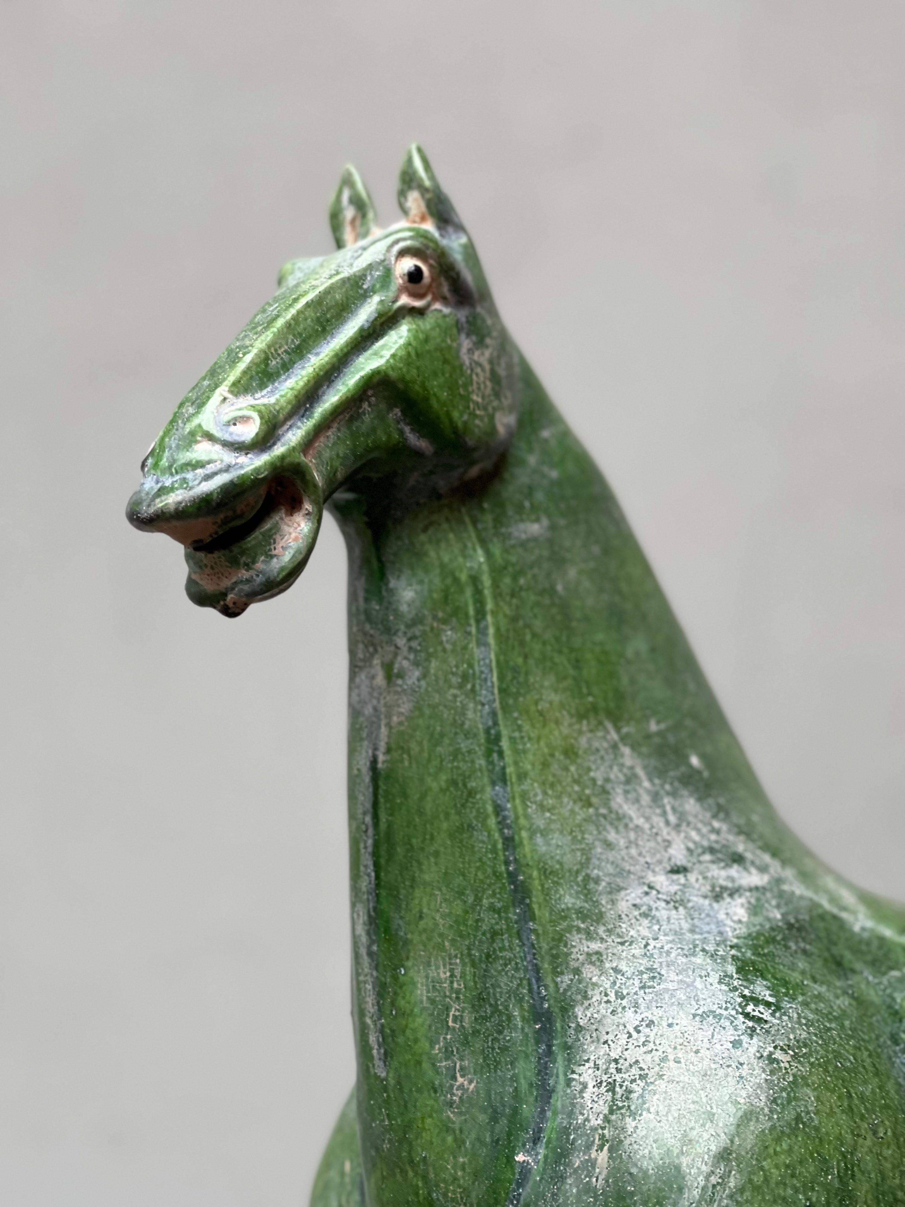 Scultura Cavallo Terracota Cinese Smaltato, Anni 50, Caballo, Escultura en venta 6
